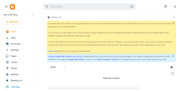 واجهة مدونة بلوجر