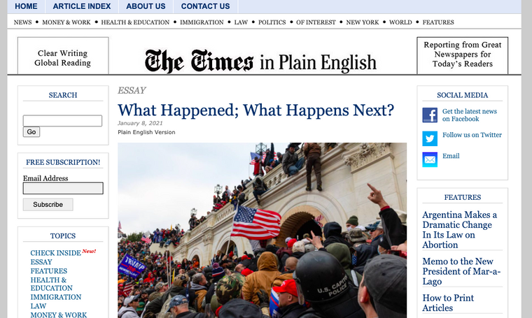 The Times in Plain English