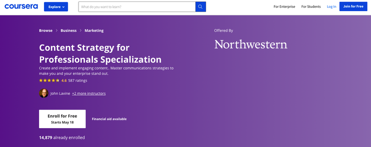 Content Strategy for Professional Specialization