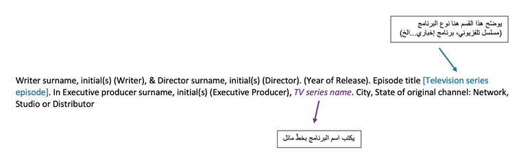 توثيق البرامج التلفزيونية apa