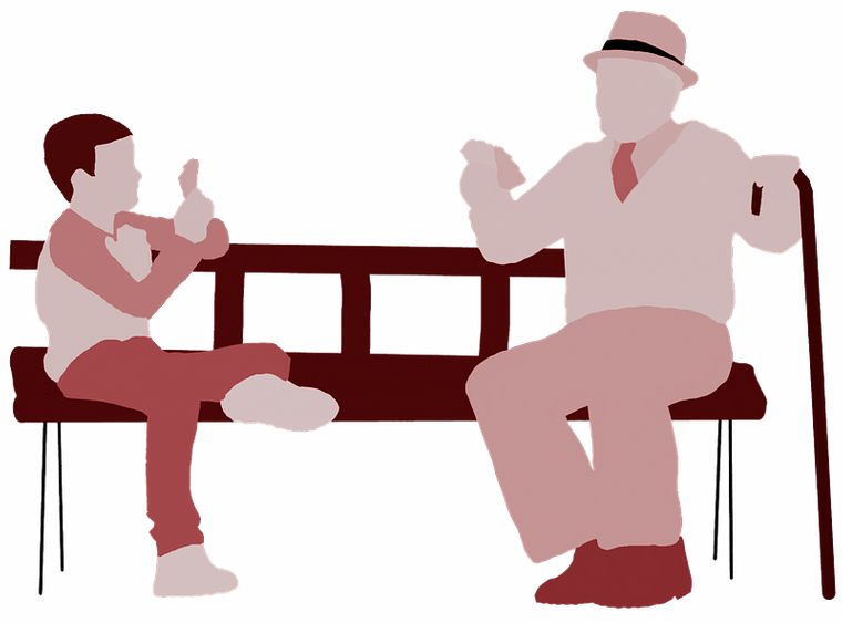 صورة جد مع حفيده