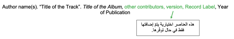 توثيق الموسيقى بنظام MLA