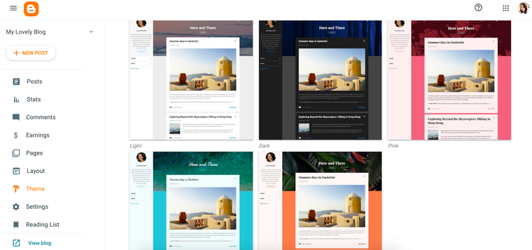 قوالب تصميم المدونة