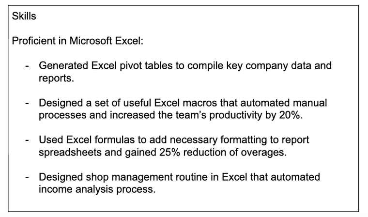 مهارات المايكروسوفت اوفيس في السيرة الذاتية