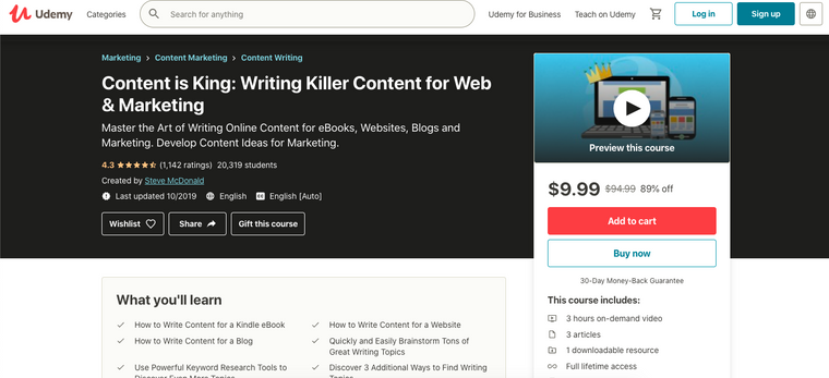 Content Is King: Writing Killer Content For Web & Marketing