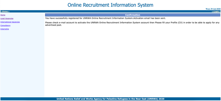 رسالة تأكيد التسجيل