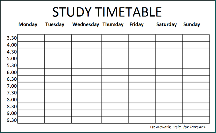 جدول زمني للدراسة